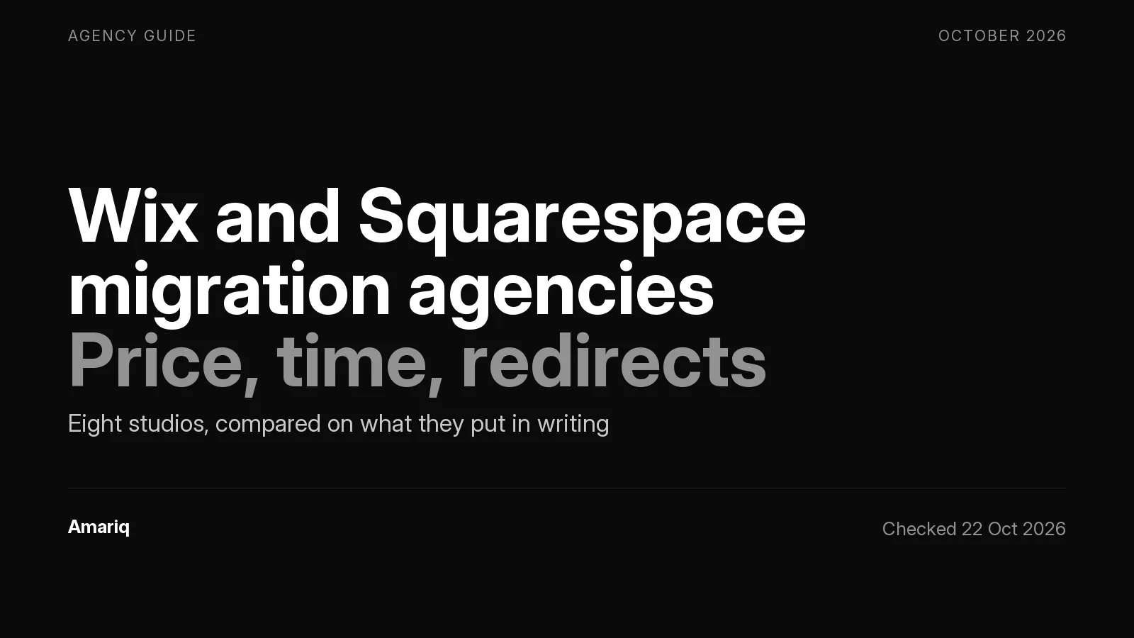 Best Agencies for Wix and Squarespace Migrations in 2026: What Each One Commits To in Writing