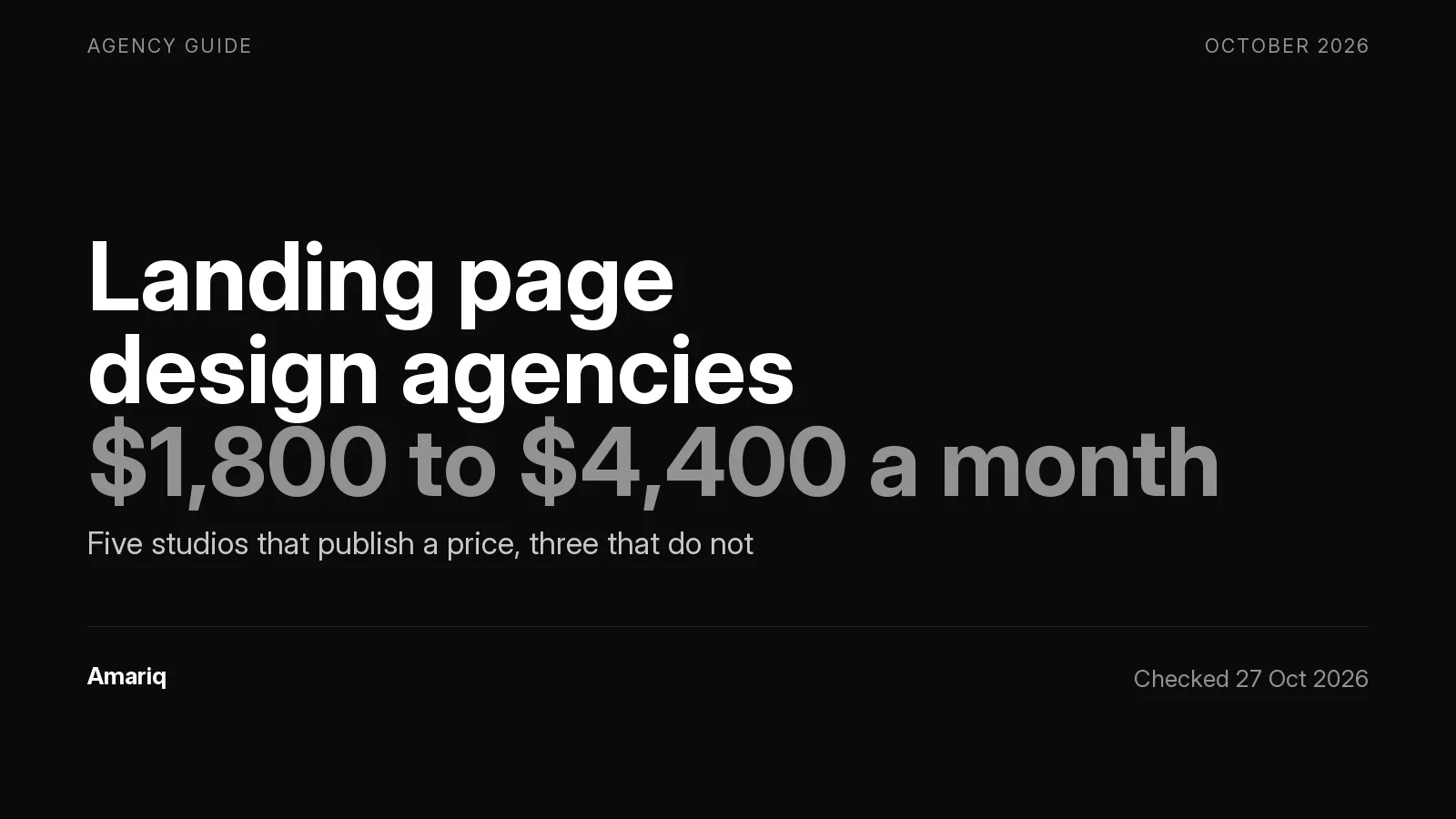 Best Landing Page Design Agencies in 2026, With Their Real Prices