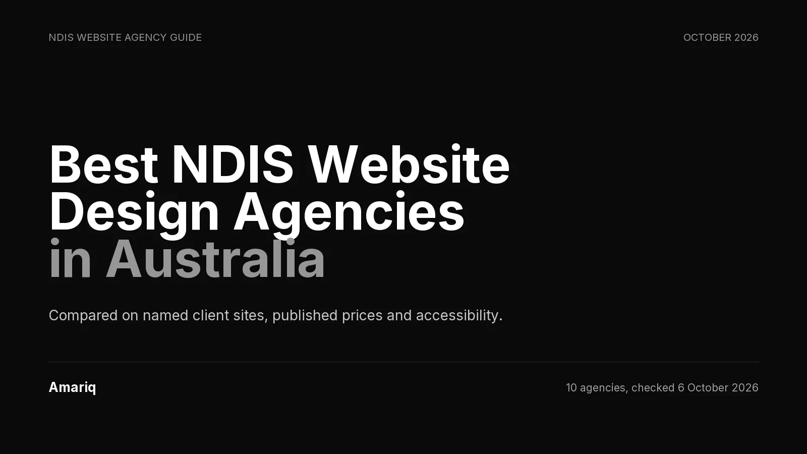 10 Best NDIS Website Design Agencies in Australia, Compared on Proof, Prices and Accessibility