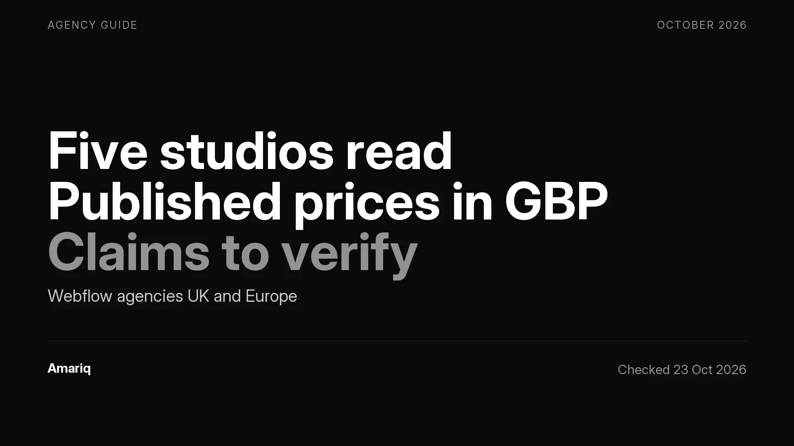 Best Webflow Agencies in the UK and Europe in 2026: Prices and Claims Checked