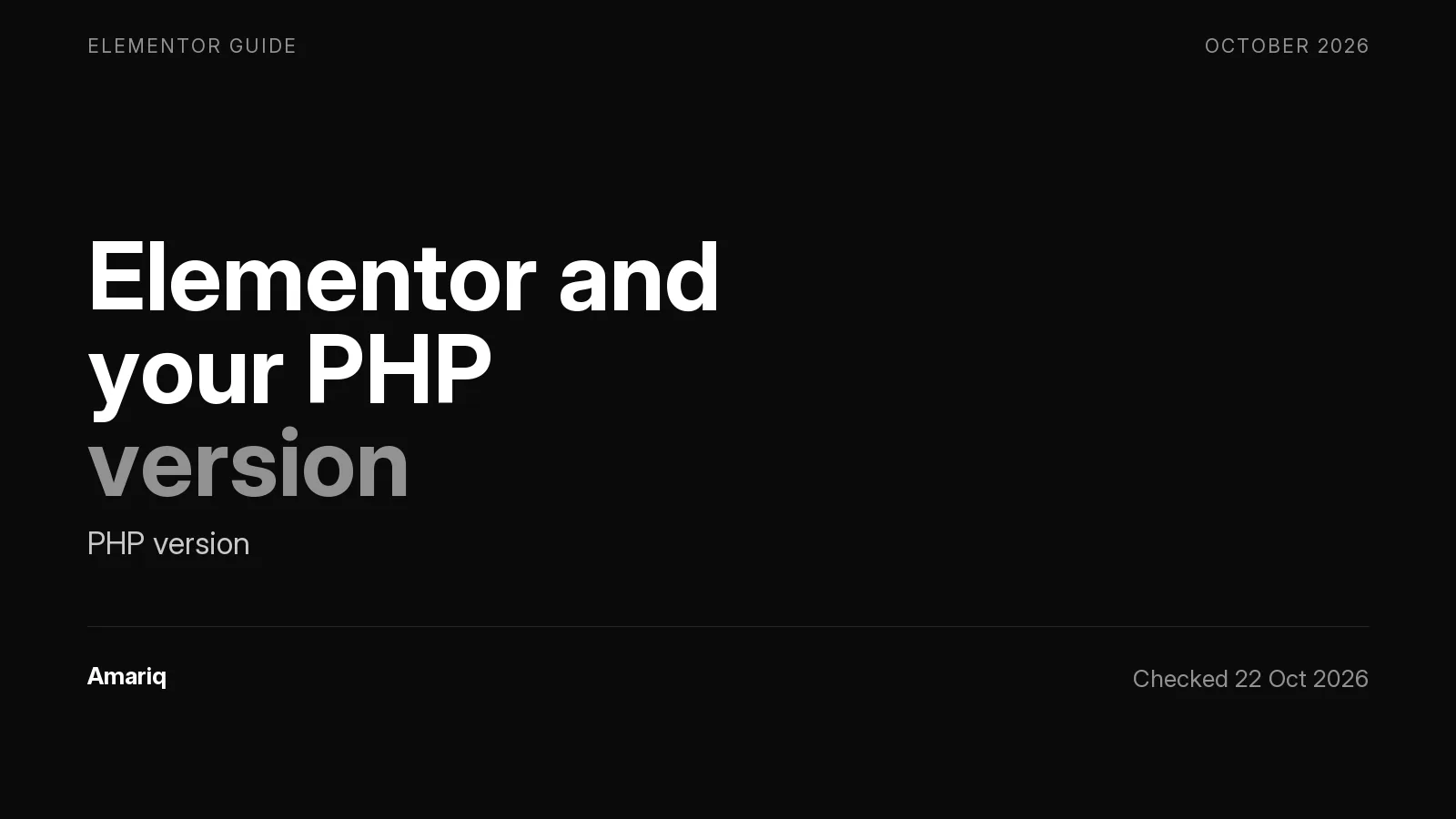 Elementor PHP Version: What to Check Before You Update