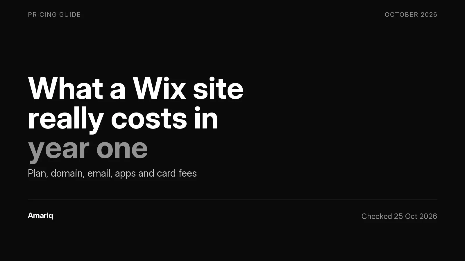 What a Wix Website Really Costs in Year One: Three Worked Examples With the Extras Added In