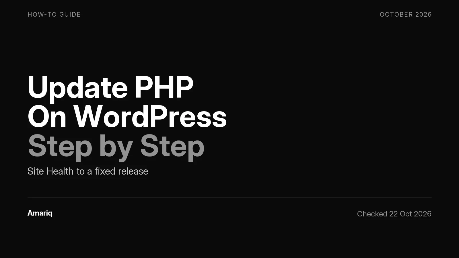 How to Check and Update Your PHP Version on WordPress