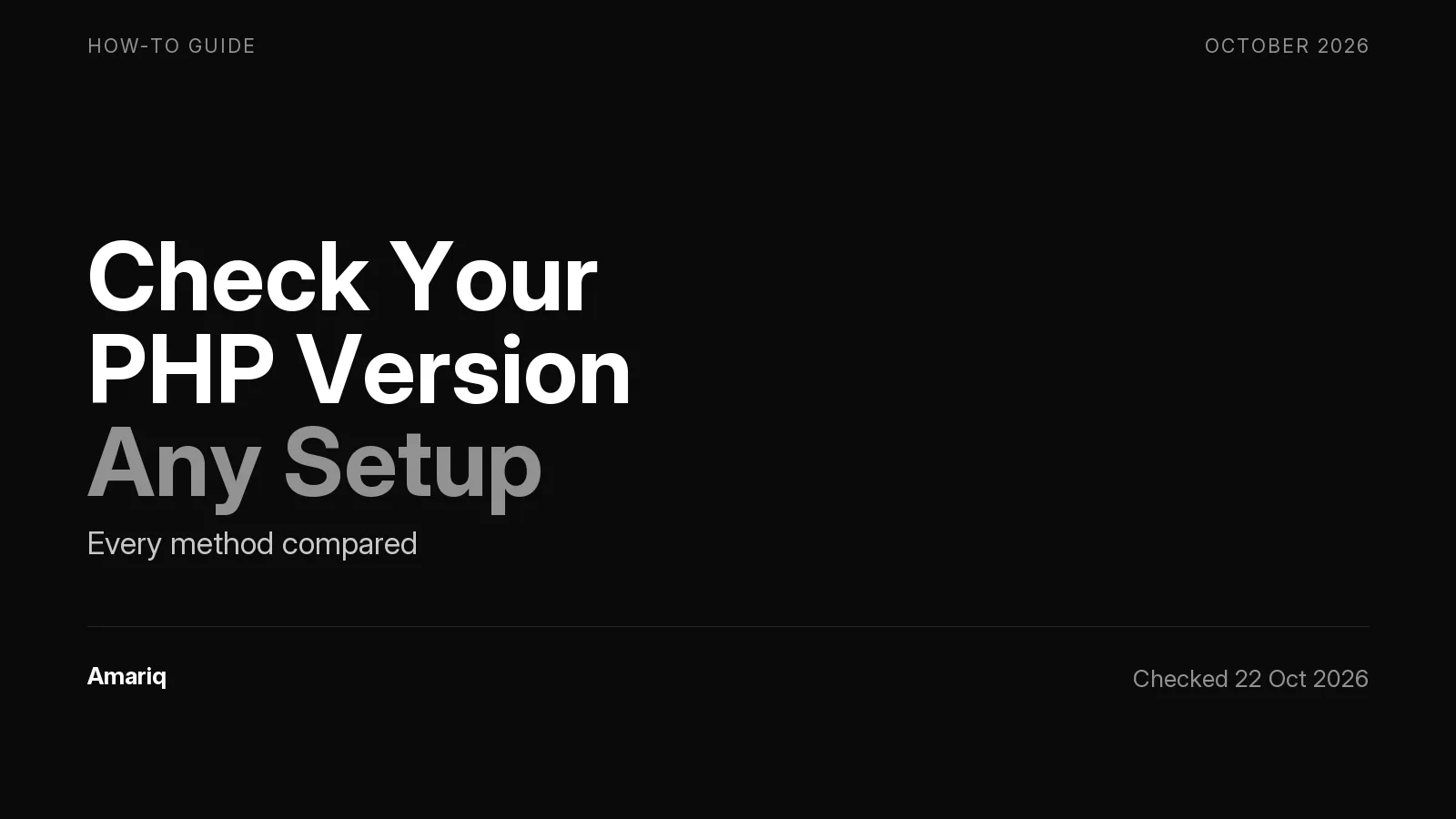 How to Check Your PHP Version in Every Situation