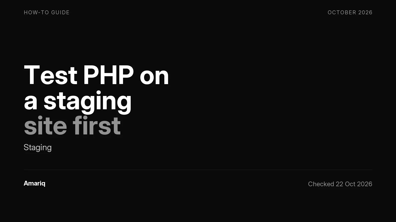 How to Test a PHP Update on a WordPress Staging Site