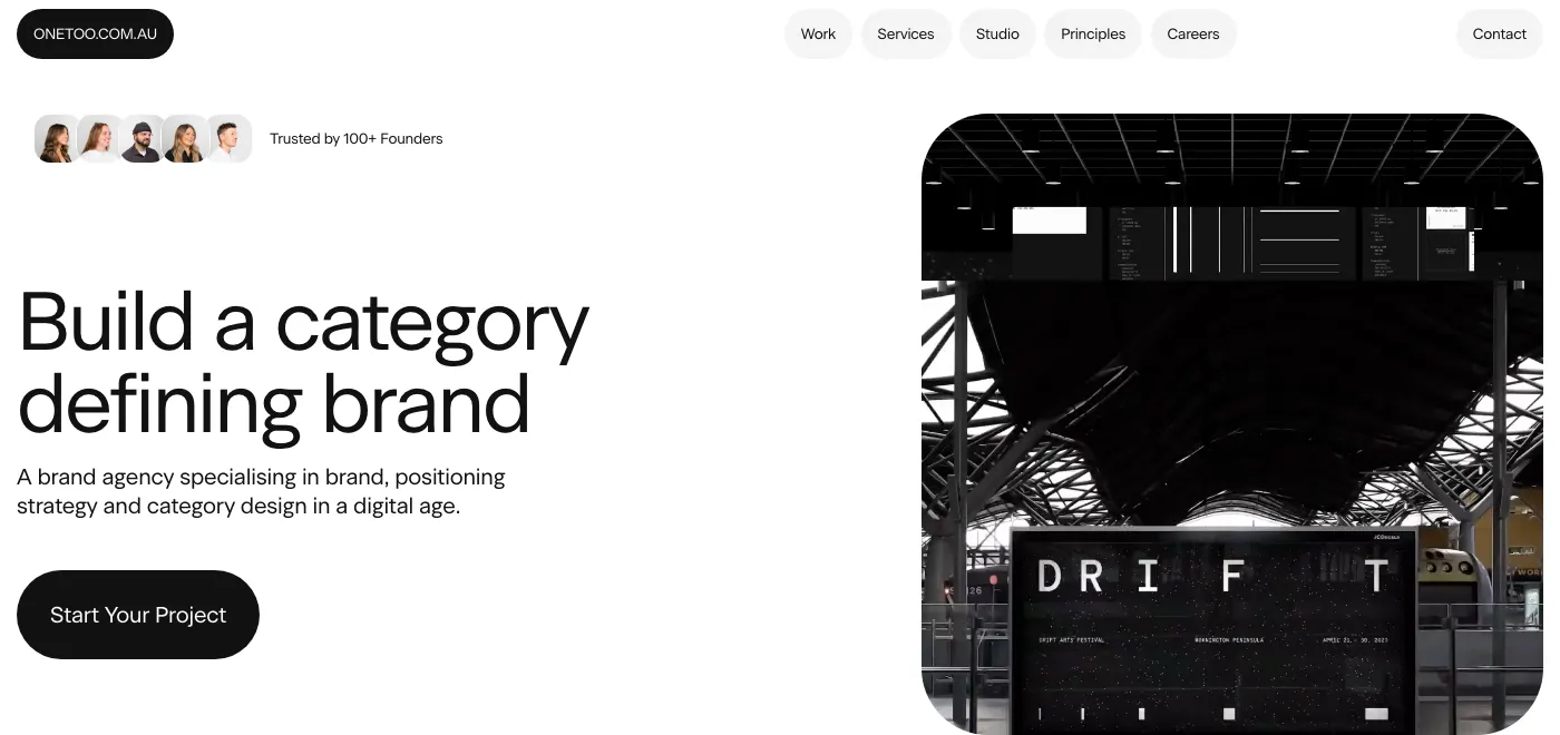 ONETOO homepage: build a category defining brand
