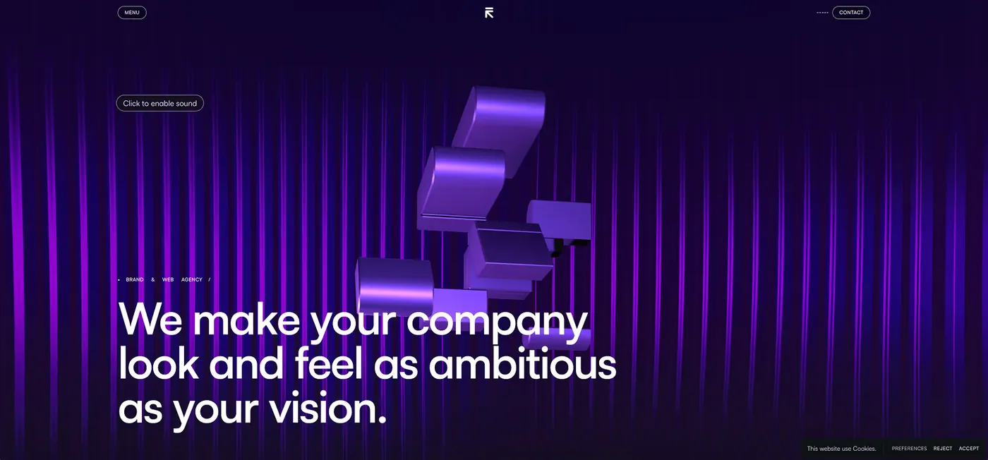 Refokus homepage with a purple motion-led hero