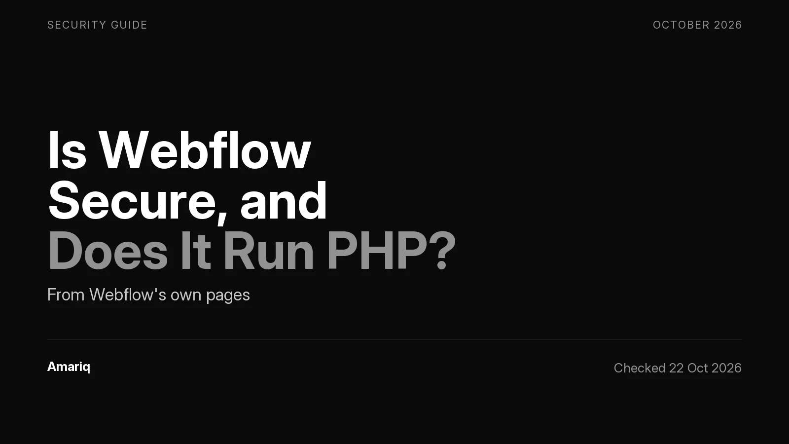 Is Webflow Secure, and Does It Run PHP?