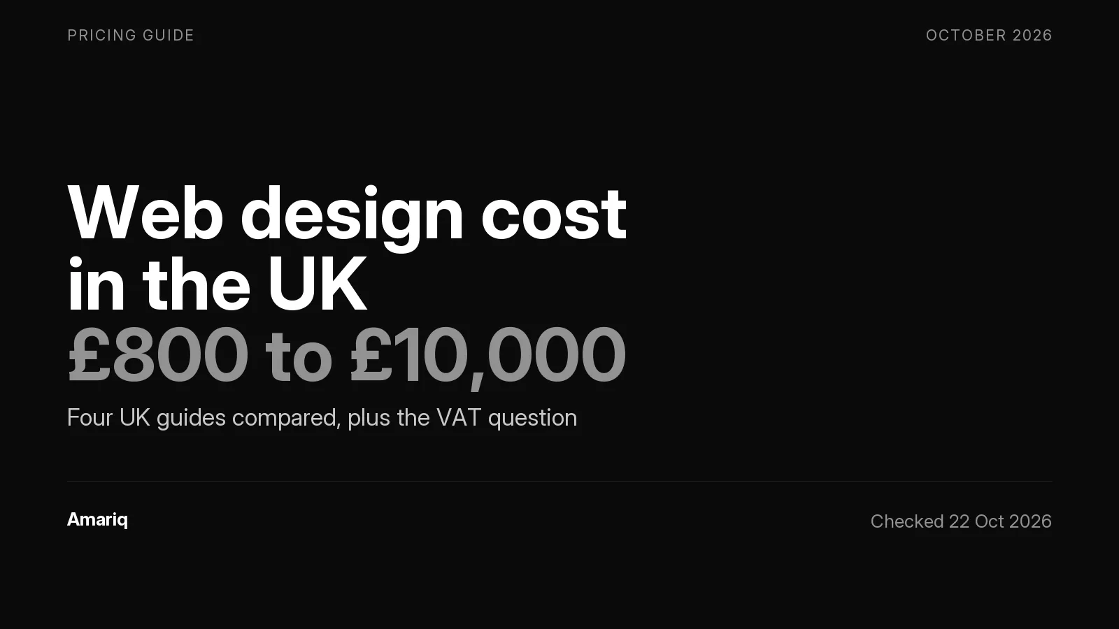 Web Design Cost in the UK in 2026: Published Price Ranges, the VAT Line and First-Year Budgets