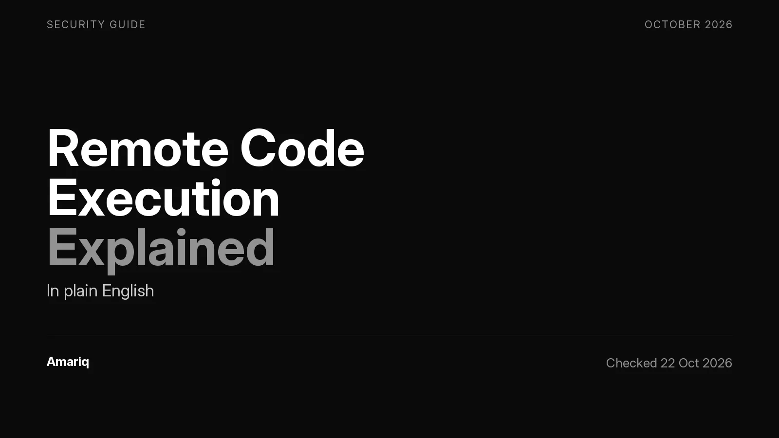 What Is Remote Code Execution? A Plain Guide for Site Owners