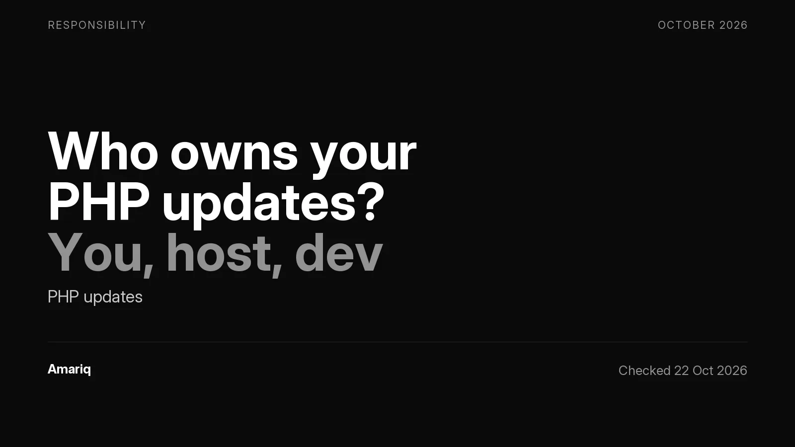 Who Is Responsible for PHP Updates: You, Your Host or Your Developer?
