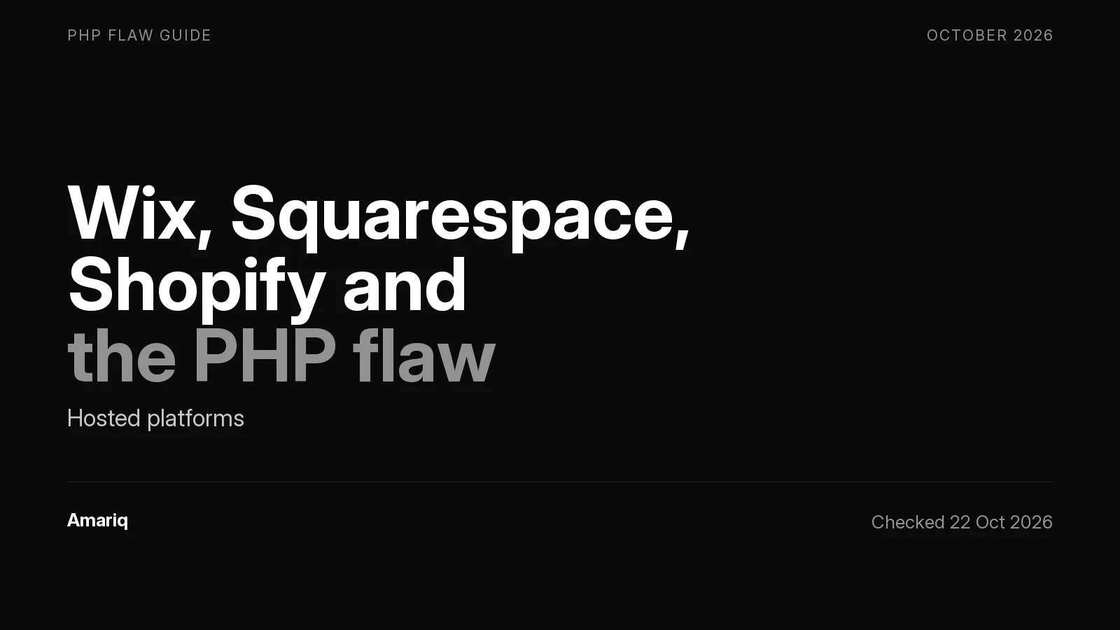 Wix, Squarespace, Shopify and the PHP Flaw: Do You Need to Act?