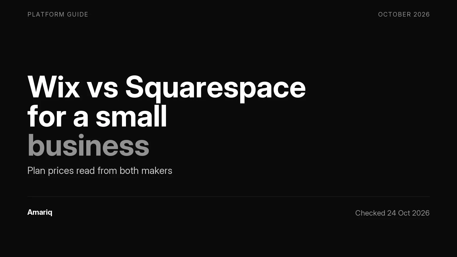 Wix vs Squarespace for a Small Business: Real Plan Prices, a Two-Year Cost Table, and When to Look Beyond Both