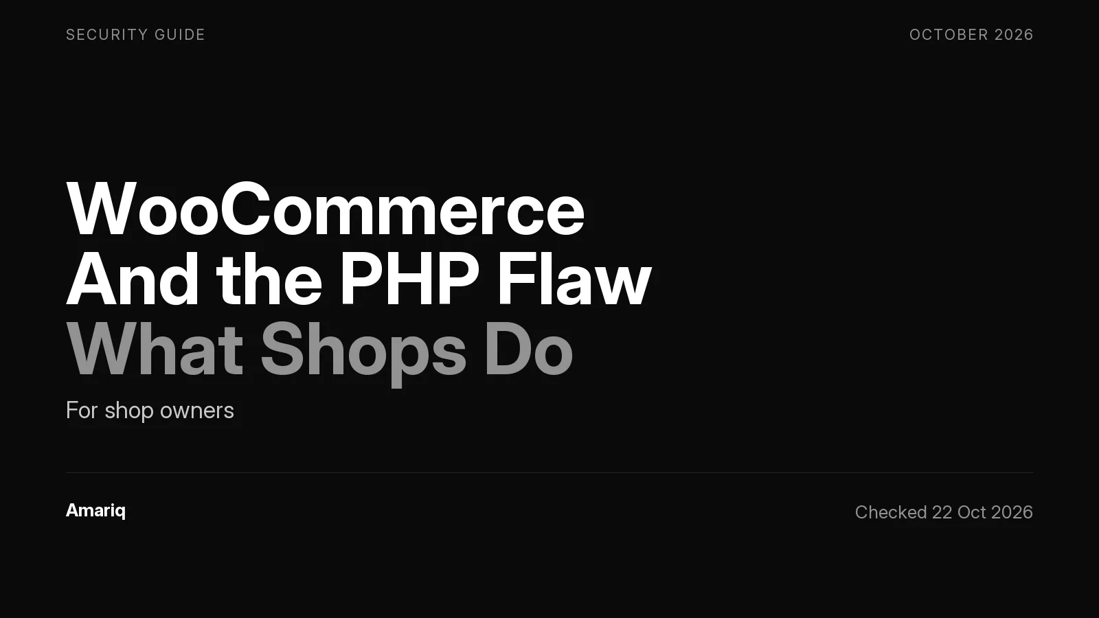 WooCommerce Store and the PHP Flaw: What Shop Owners Should Do