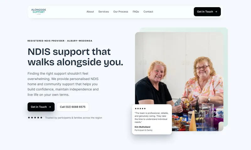 The Alongside Support website